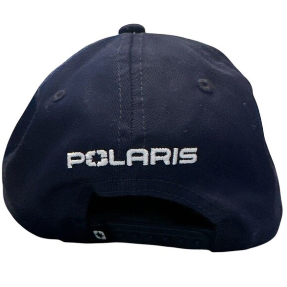 Polaris Logo Mens Navy Blue Snapback Hat - Picture 3 of 4